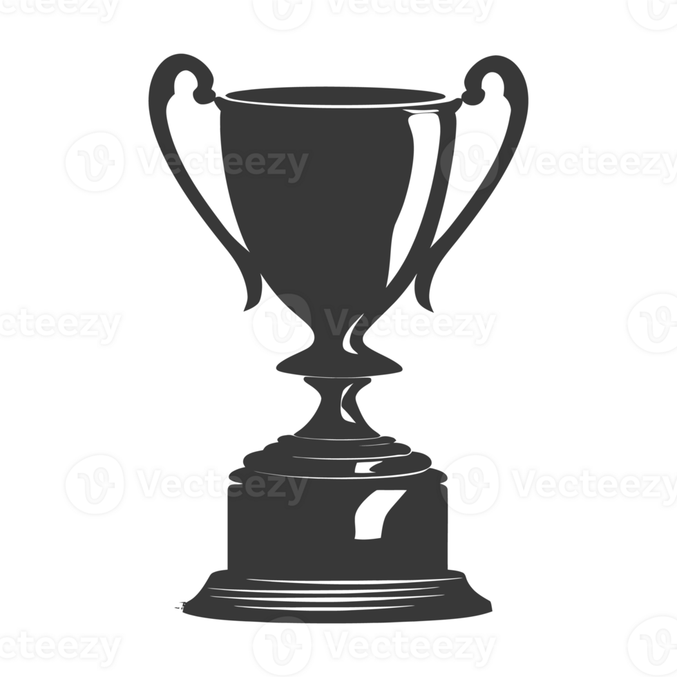 AI generated Silhouette trophy winner symbol black color only png