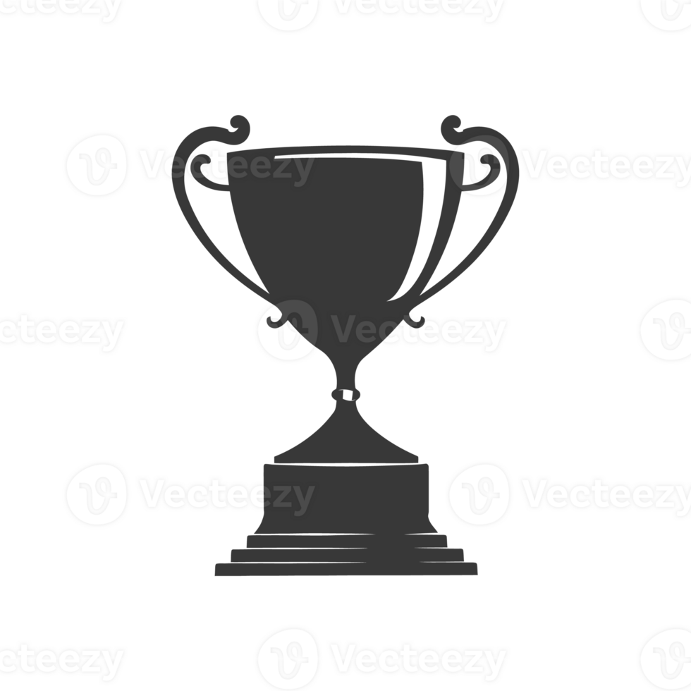 AI generated Silhouette trophy winner symbol black color only png