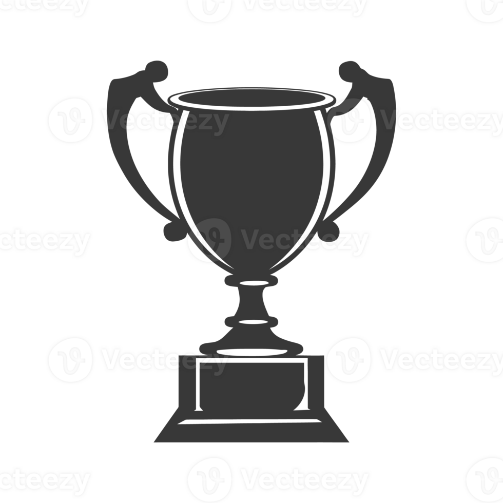 AI generated Silhouette trophy winner symbol black color only png