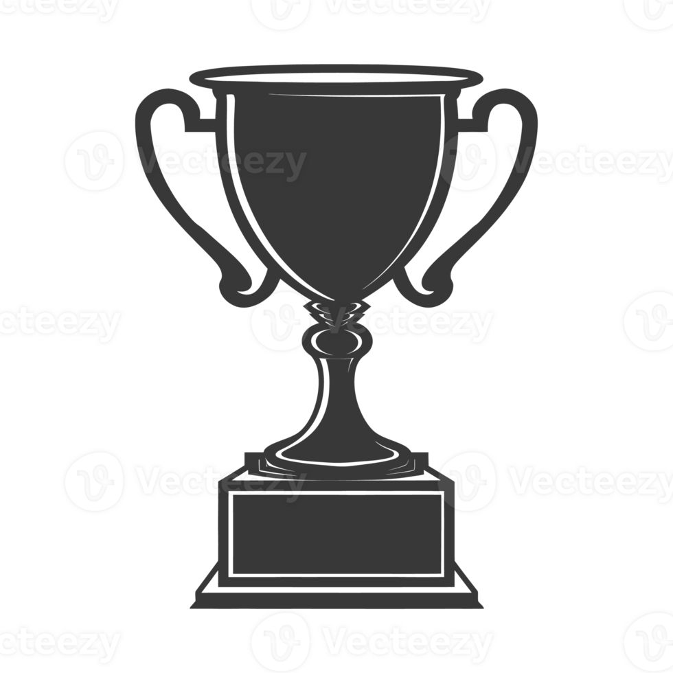 AI generated Silhouette trophy winner symbol black color only png
