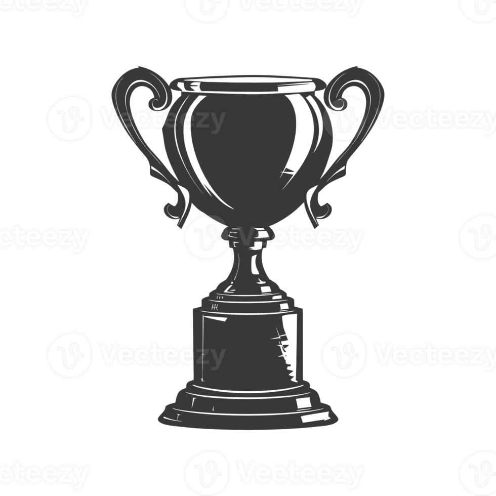 AI generated Silhouette trophy winner symbol black color only png