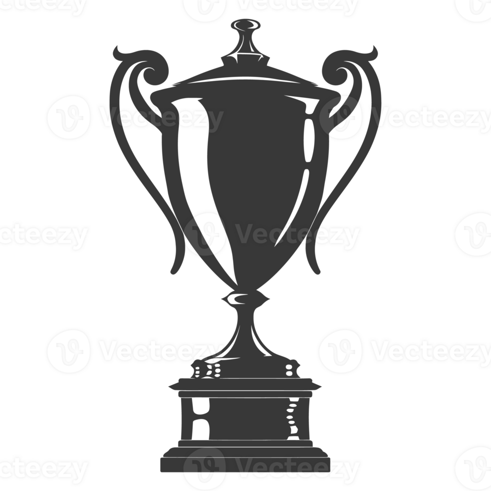 AI generated Silhouette trophy winner symbol black color only png