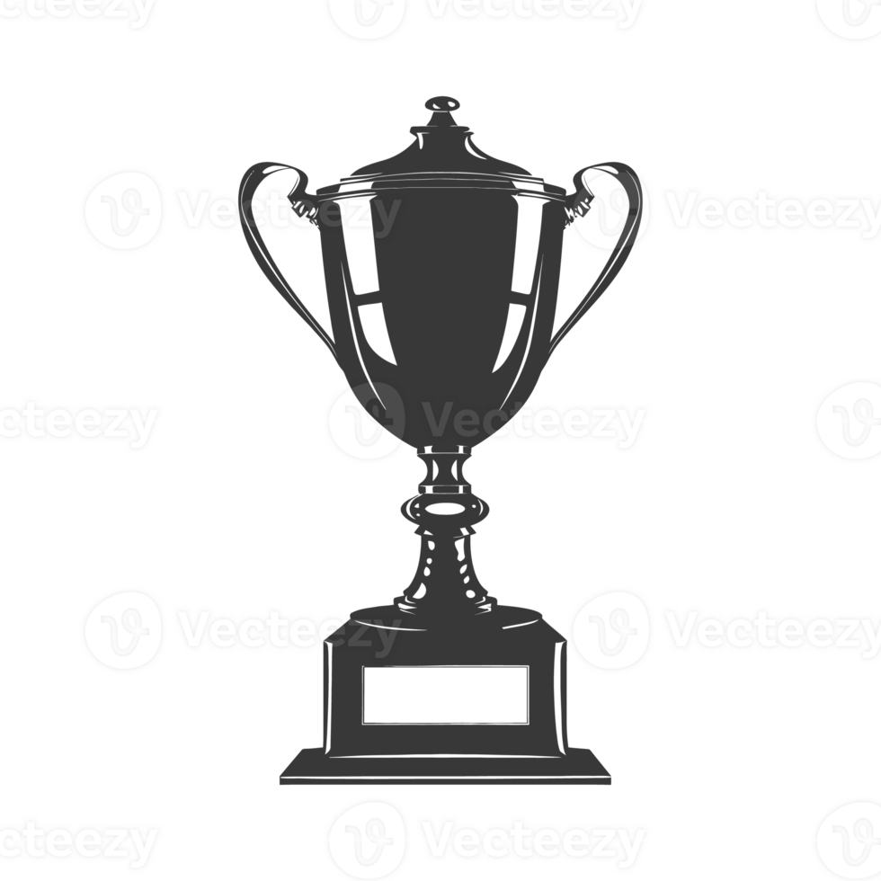 AI generated Silhouette trophy winner symbol black color only png