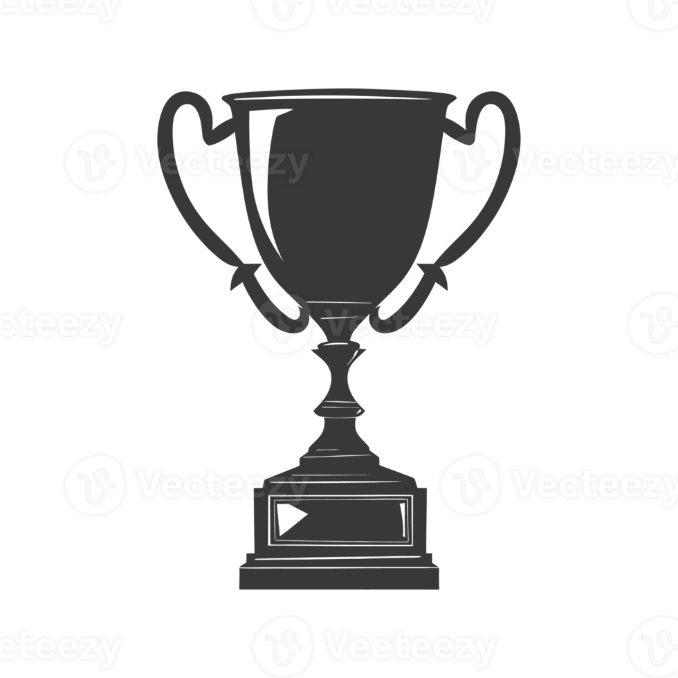 AI generated Silhouette trophy winner symbol black color only png