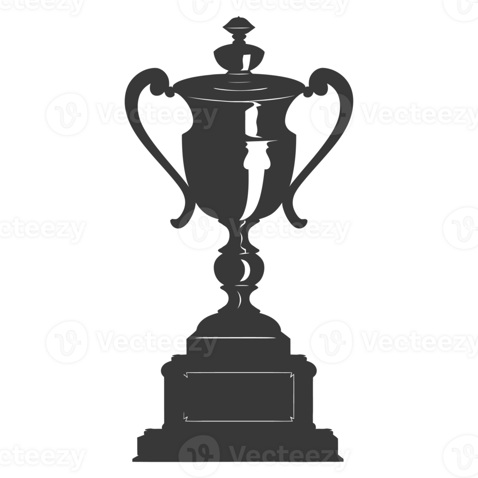 AI generated Silhouette trophy winner symbol black color only png