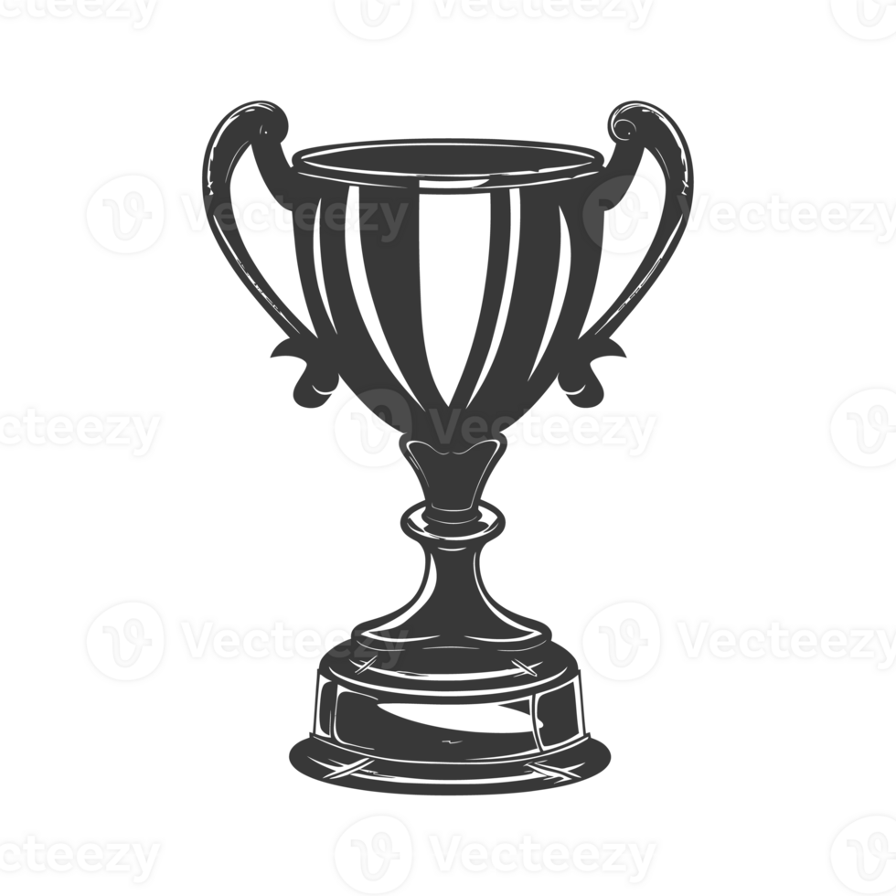 AI generated Silhouette trophy winner symbol black color only png