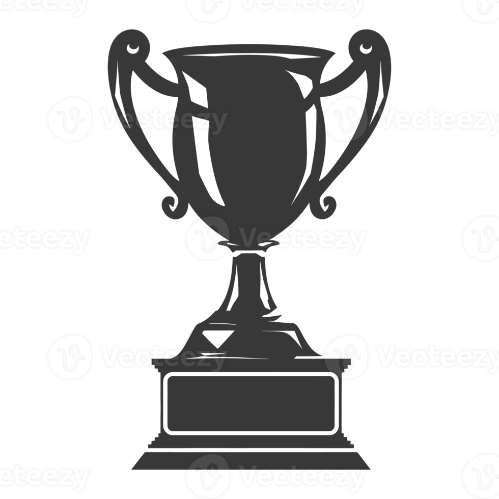 AI generated Silhouette trophy winner symbol black color only png