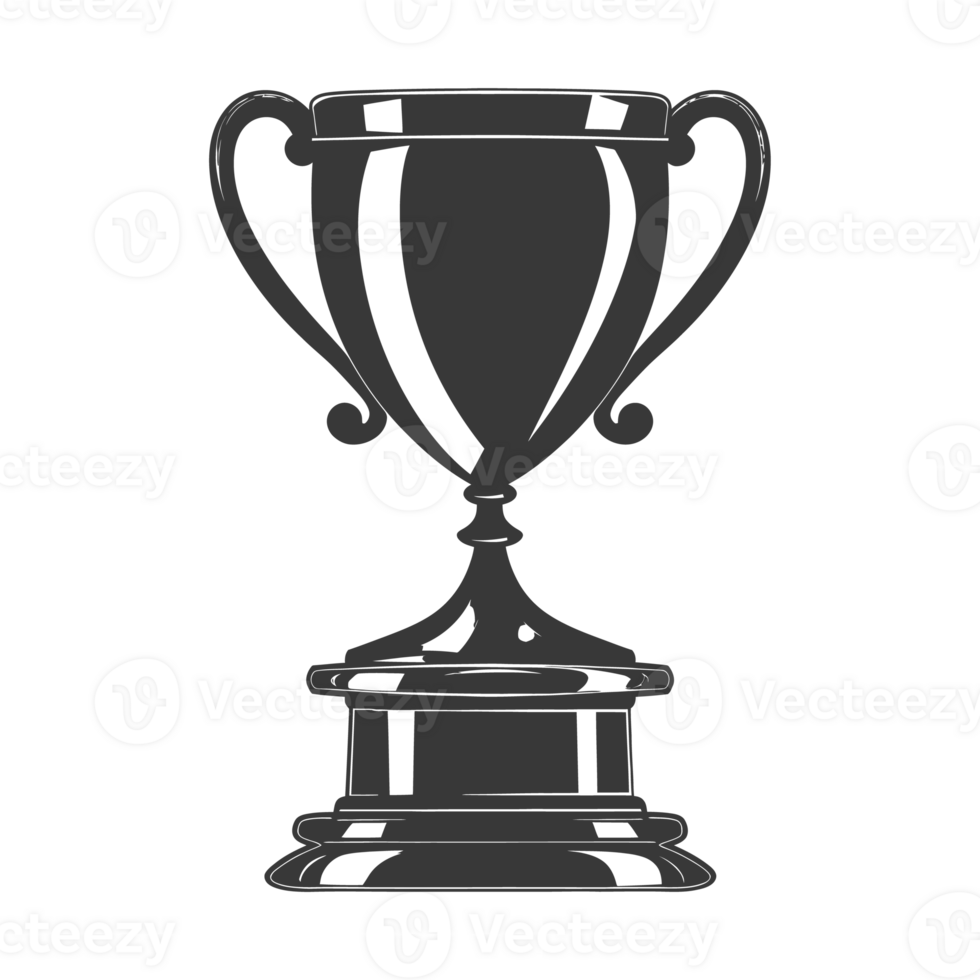 AI generated Silhouette trophy winner symbol black color only png