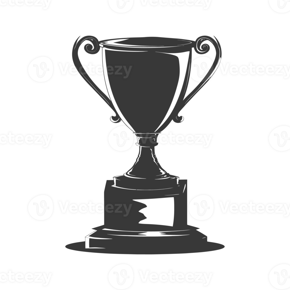 AI generated Silhouette trophy winner symbol black color only png