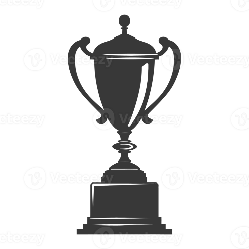 AI generated Silhouette trophy winner symbol black color only png