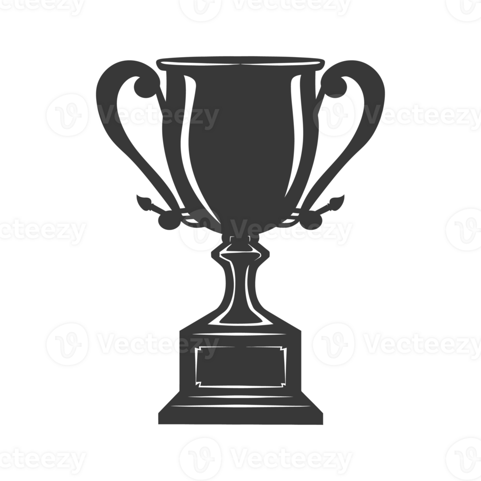 AI generated Silhouette trophy winner symbol black color only png