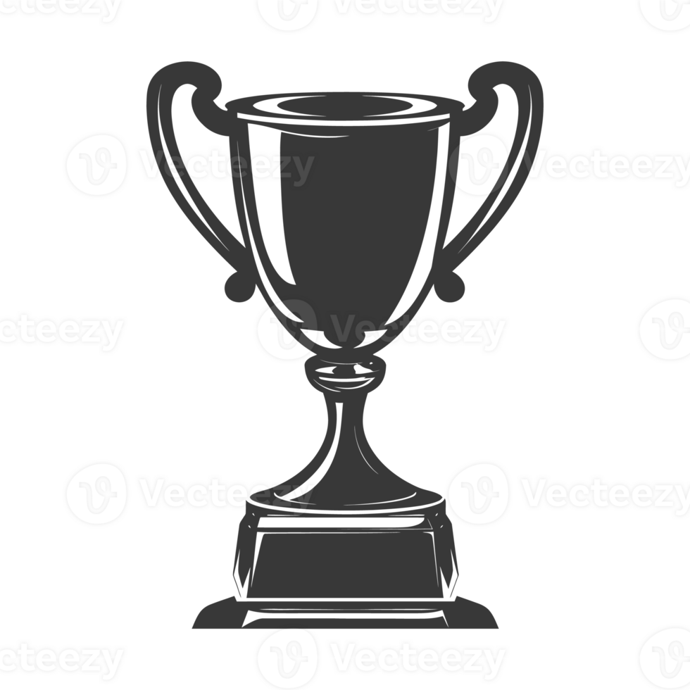 AI generated Silhouette trophy winner symbol black color only png