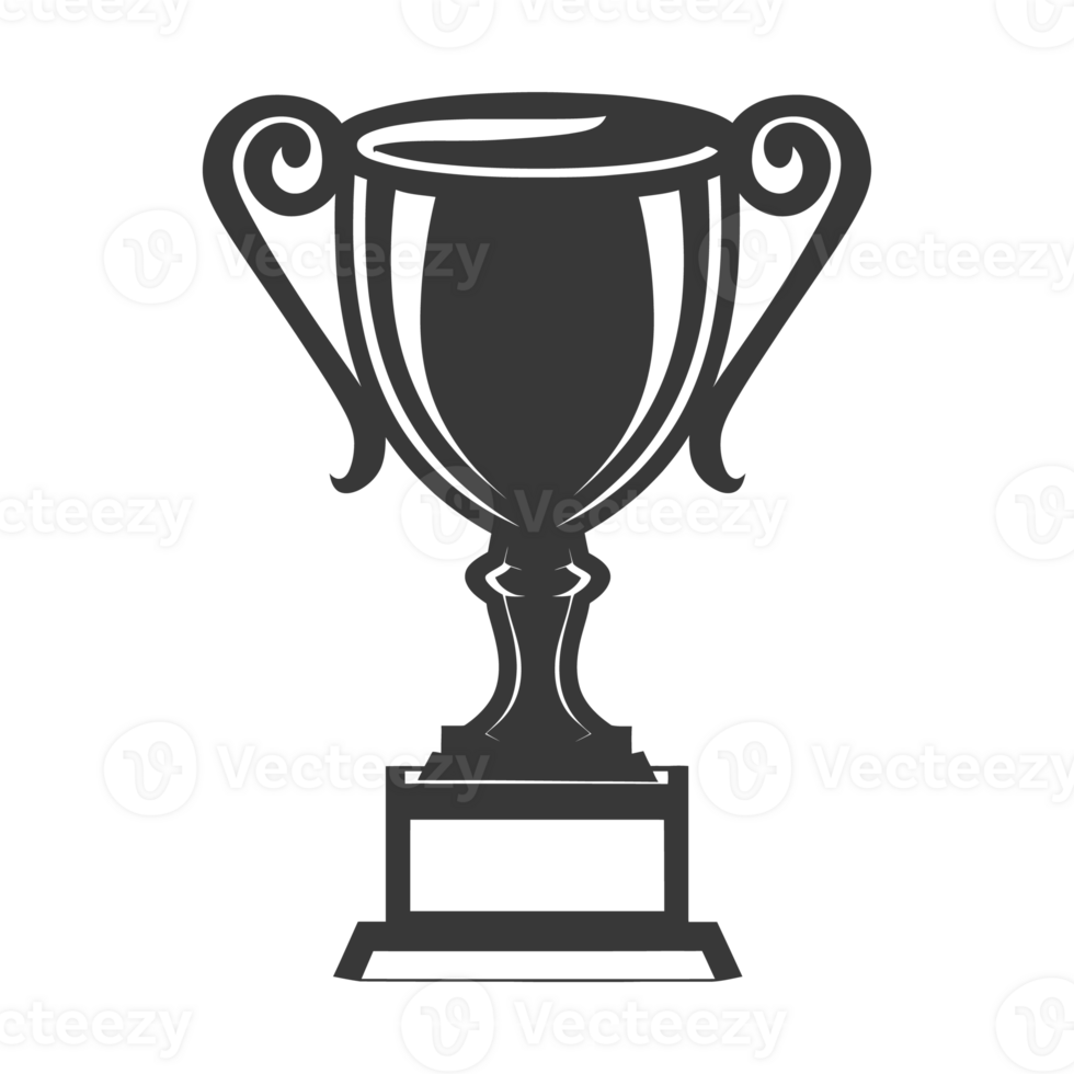 AI generated Silhouette trophy winner symbol black color only png