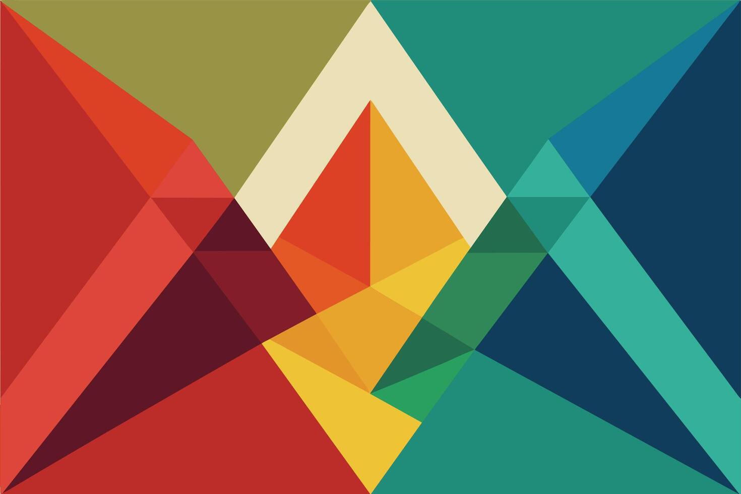 abstract background with geometric shapes design in three colors vector