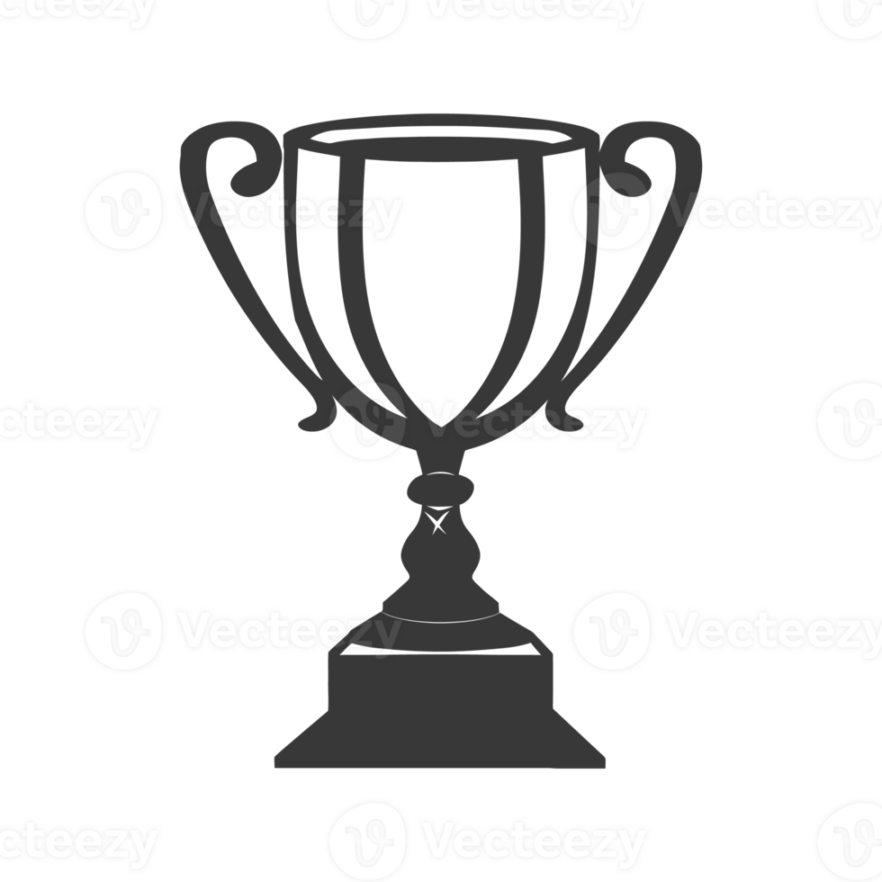 AI generated Silhouette trophy winner symbol black color only png