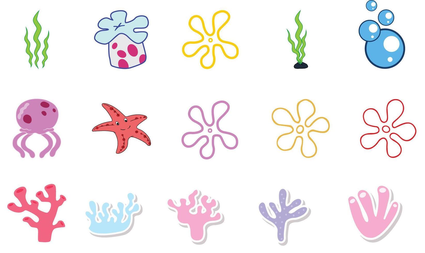 cartoon Oceans elements vector
