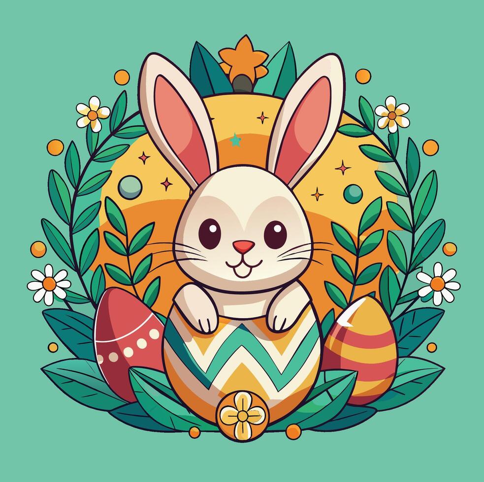 happy easter day design, vector illustration . t shirt print design