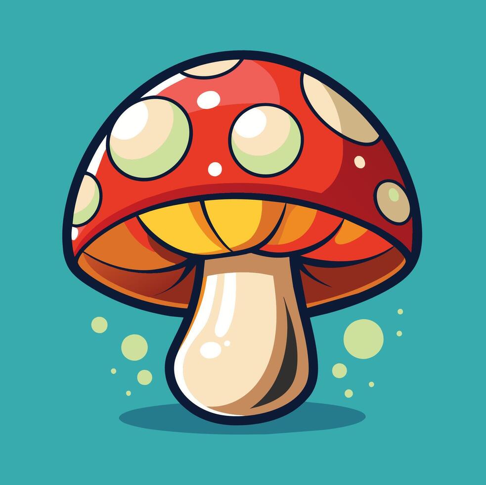 Cartoon mushroom. Vector illustration of a fly agaric.