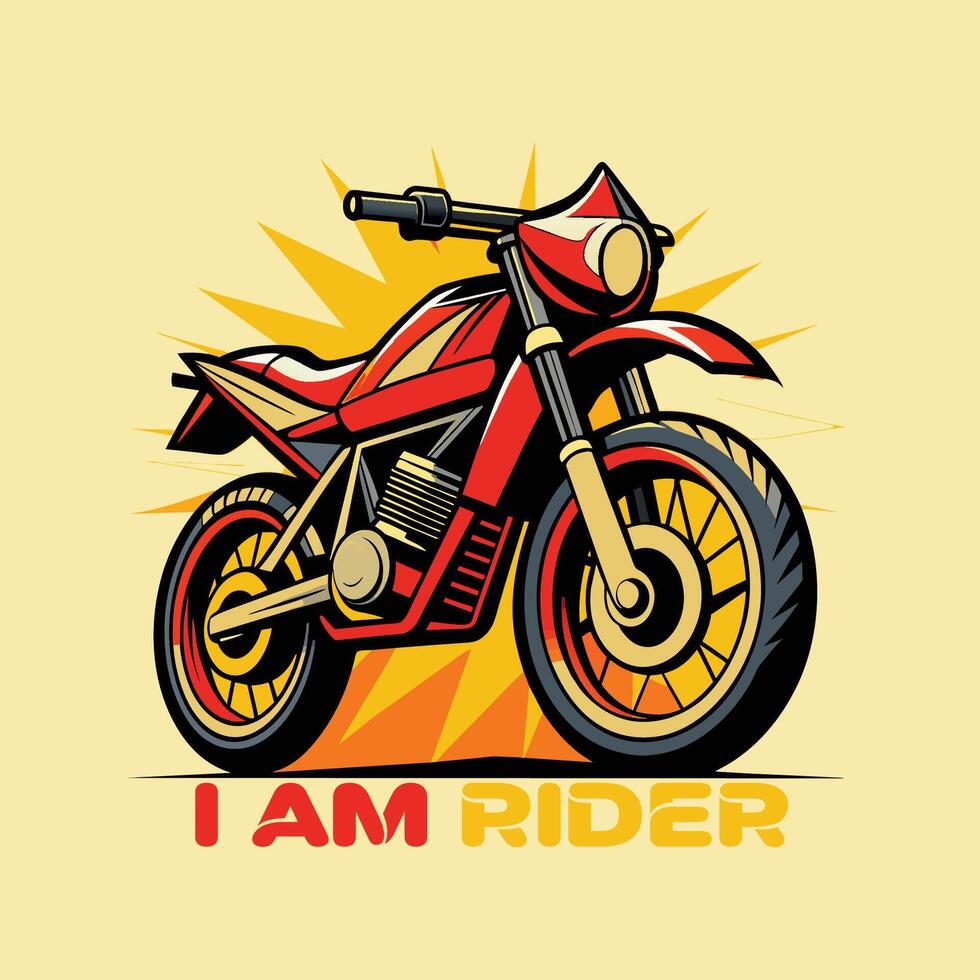 Vector illustration of a red motorcycle . Motorcycle t-shirt print design