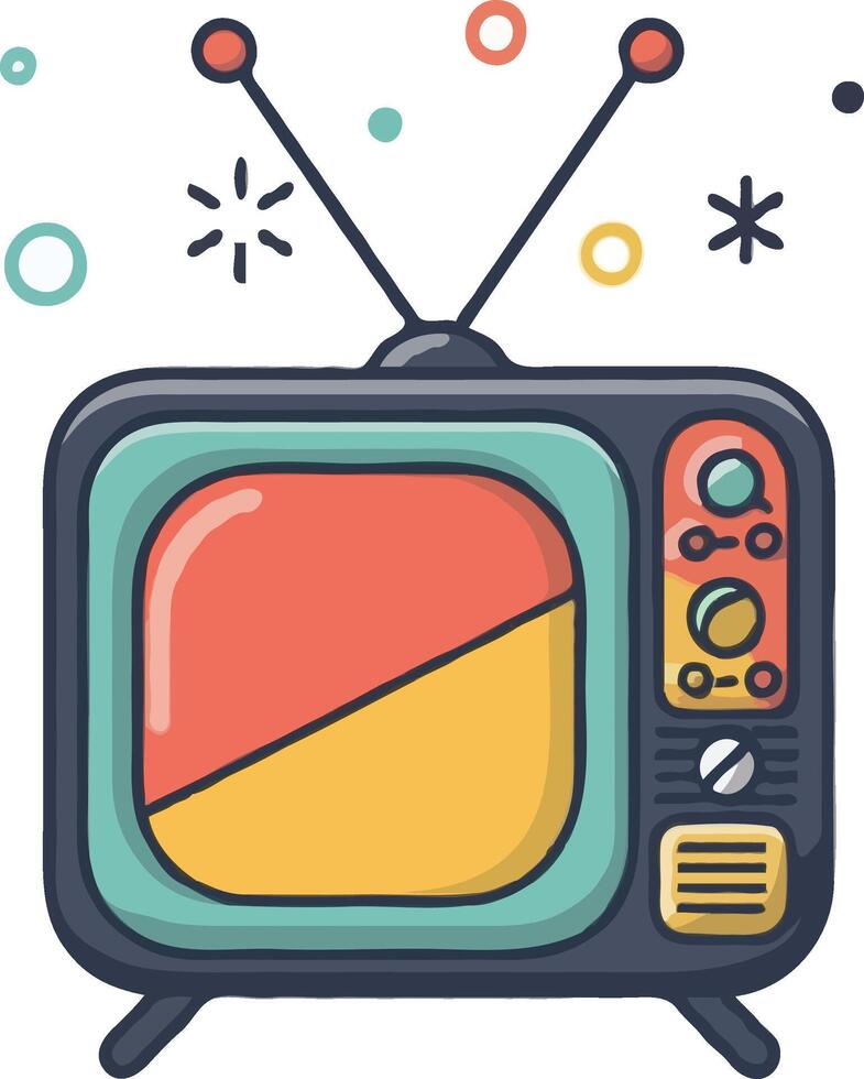 Retro tv vector illustration in flat cartoon style Television concept