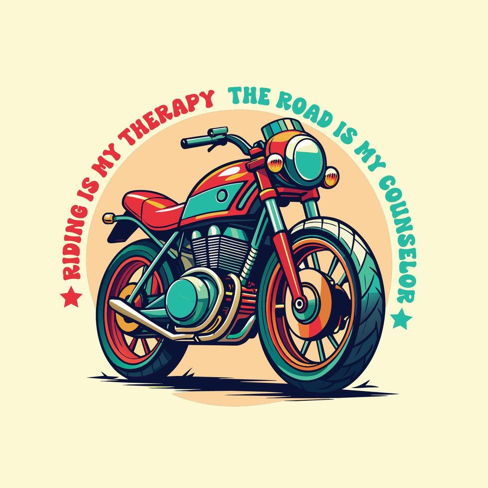 Vintage motorcycle. Vector illustration for t-shirt.