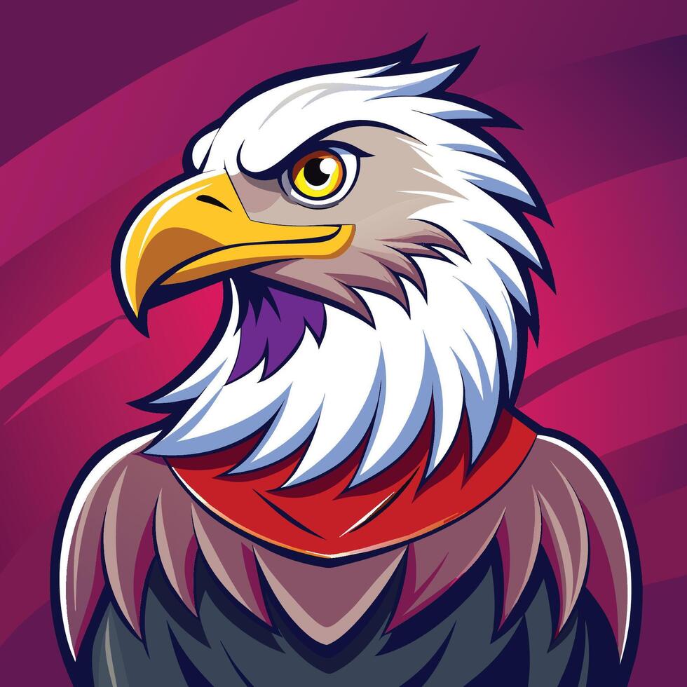 Eagle head vector illustration. Mascot design for sport team.