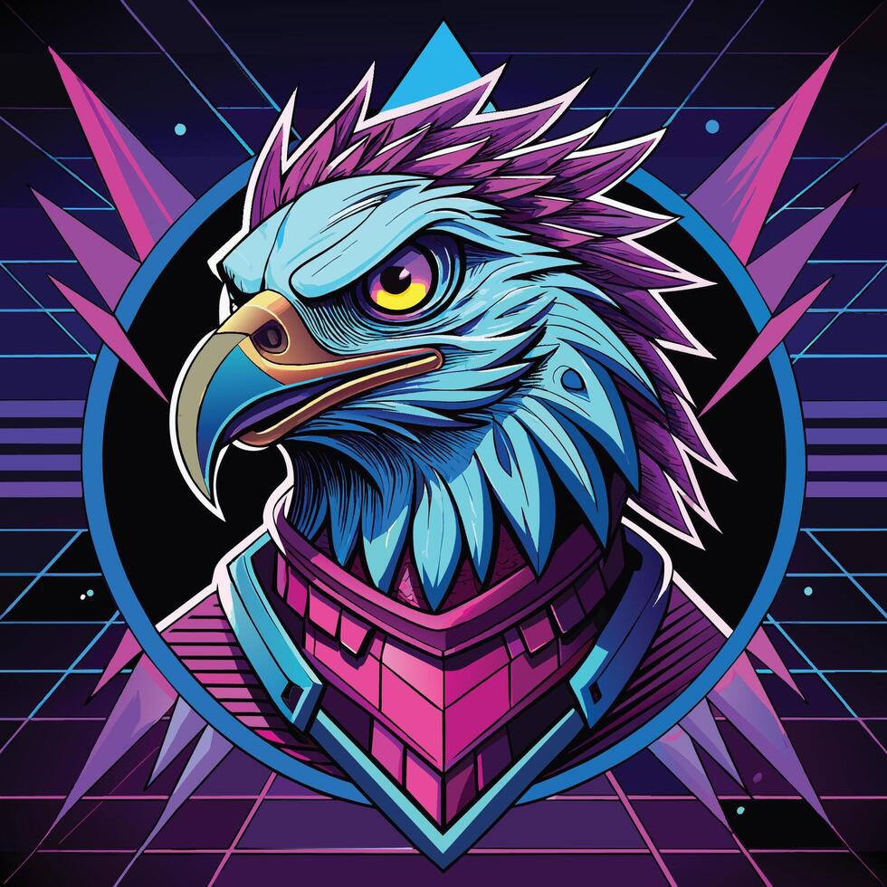 Eagle head mascot. Vector illustration for t-shirt and other uses.