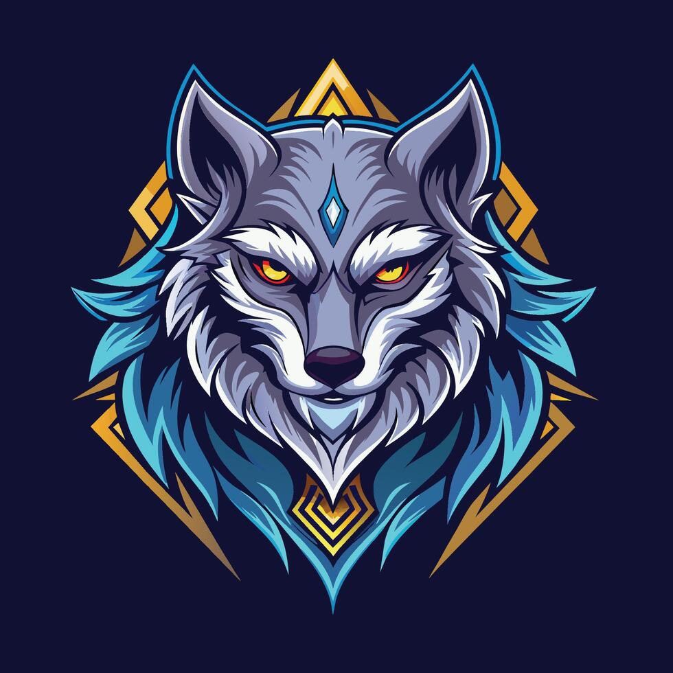 Wolf head vector mascot for your sport team logo, gaming and t-shirt printing.