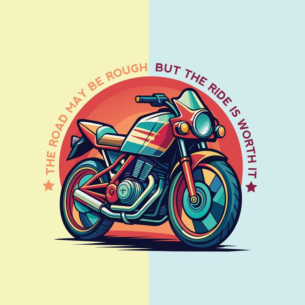 Motorcycle logo. Vector illustration of a custom chopper motorcycle.