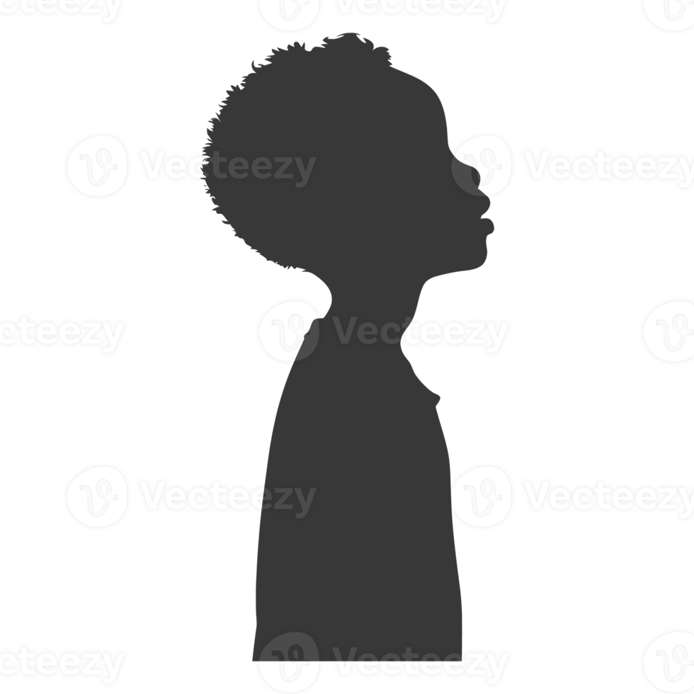 AI generated Silhouette african boy black color only png