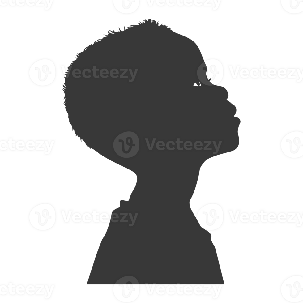 AI generated Silhouette african boy black color only png