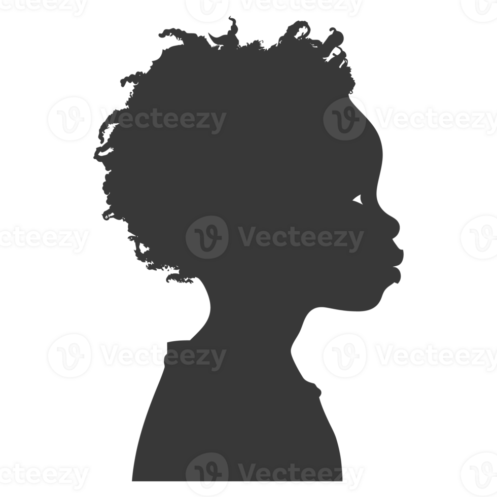 AI generated Silhouette african boy black color only png