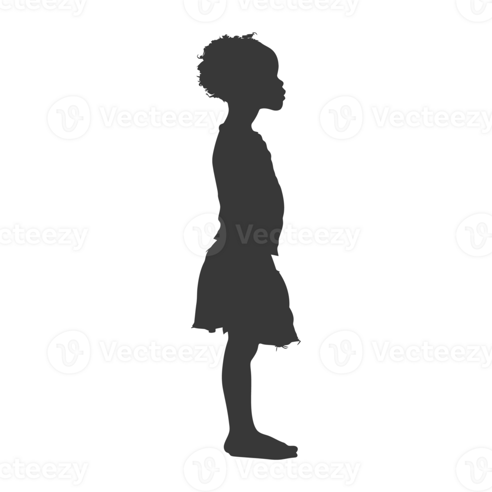 AI generated Silhouette african girl alone black color only png