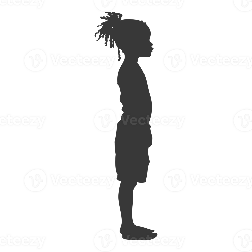 ai generato silhouette africano ragazza nero colore solo png