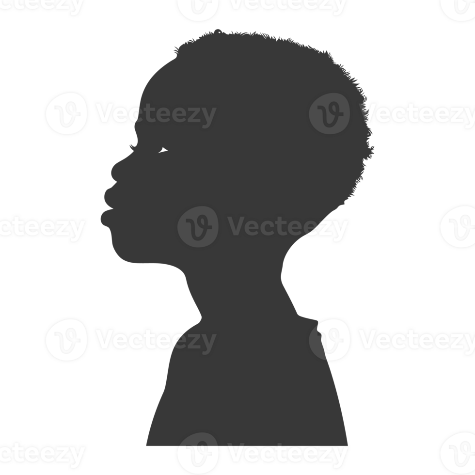 ai genererad silhuett afrikansk pojke svart Färg endast png