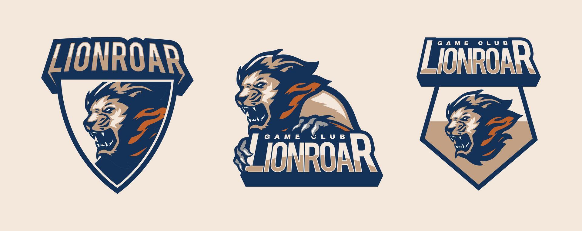 lion sport logo template vector