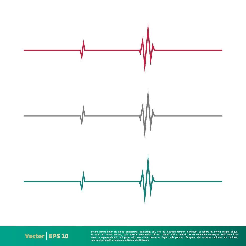 Set Cardiogram Line Icon Vector Logo Template Illustration Design. Vector EPS 10.