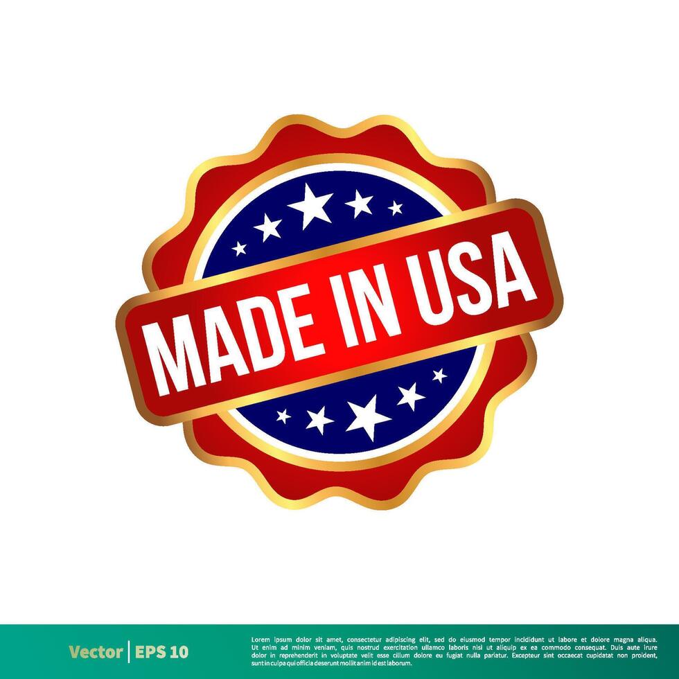 Made in USA Stamp Vector Template Illustration Design. Vector EPS 10.