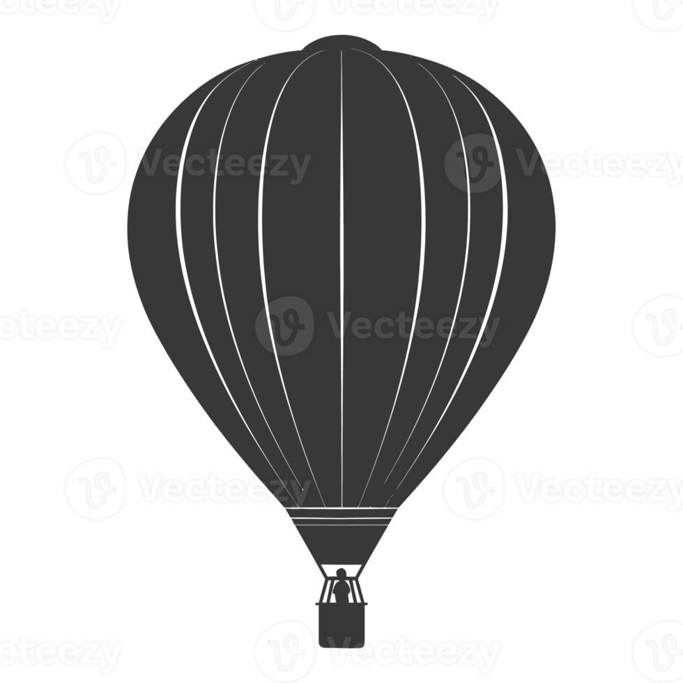 ai généré silhouette air ballon noir Couleur seulement png