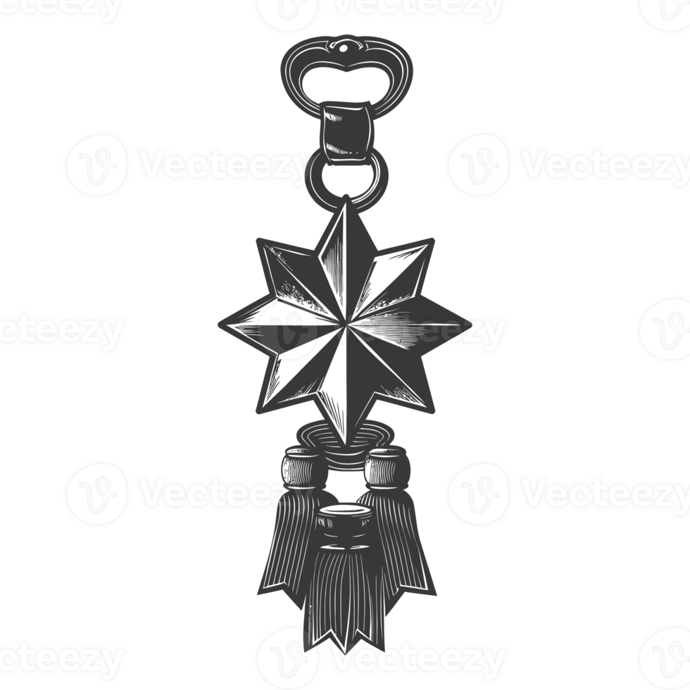 AI generated Silhouette war medal of honor black color only png