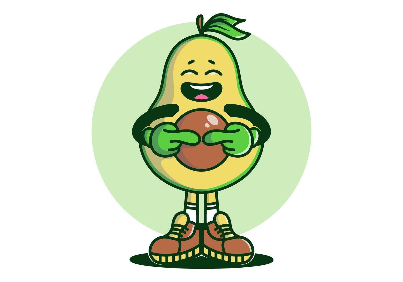 Mascot character design of avocado with shy face vector