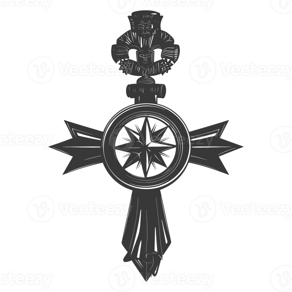 AI generated Silhouette war medal of honor black color only png