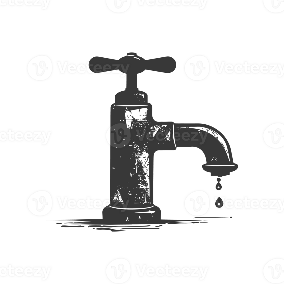 AI generated Silhouette water faucet black color only png