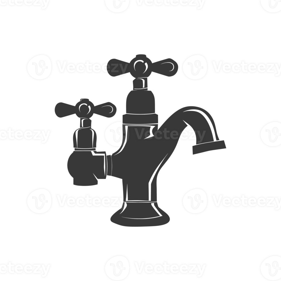 AI generated Silhouette water faucet black color only png