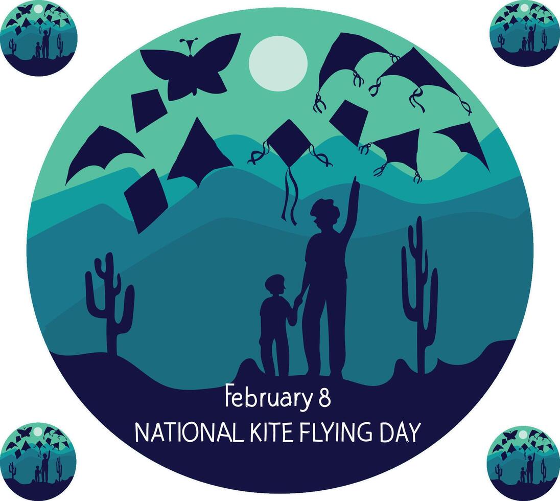 national kite flying day vector