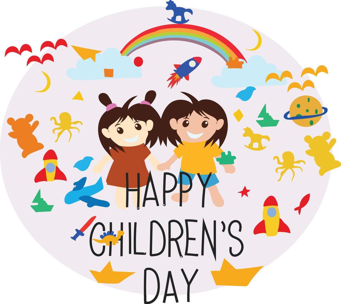 Taiwan childrens day vector