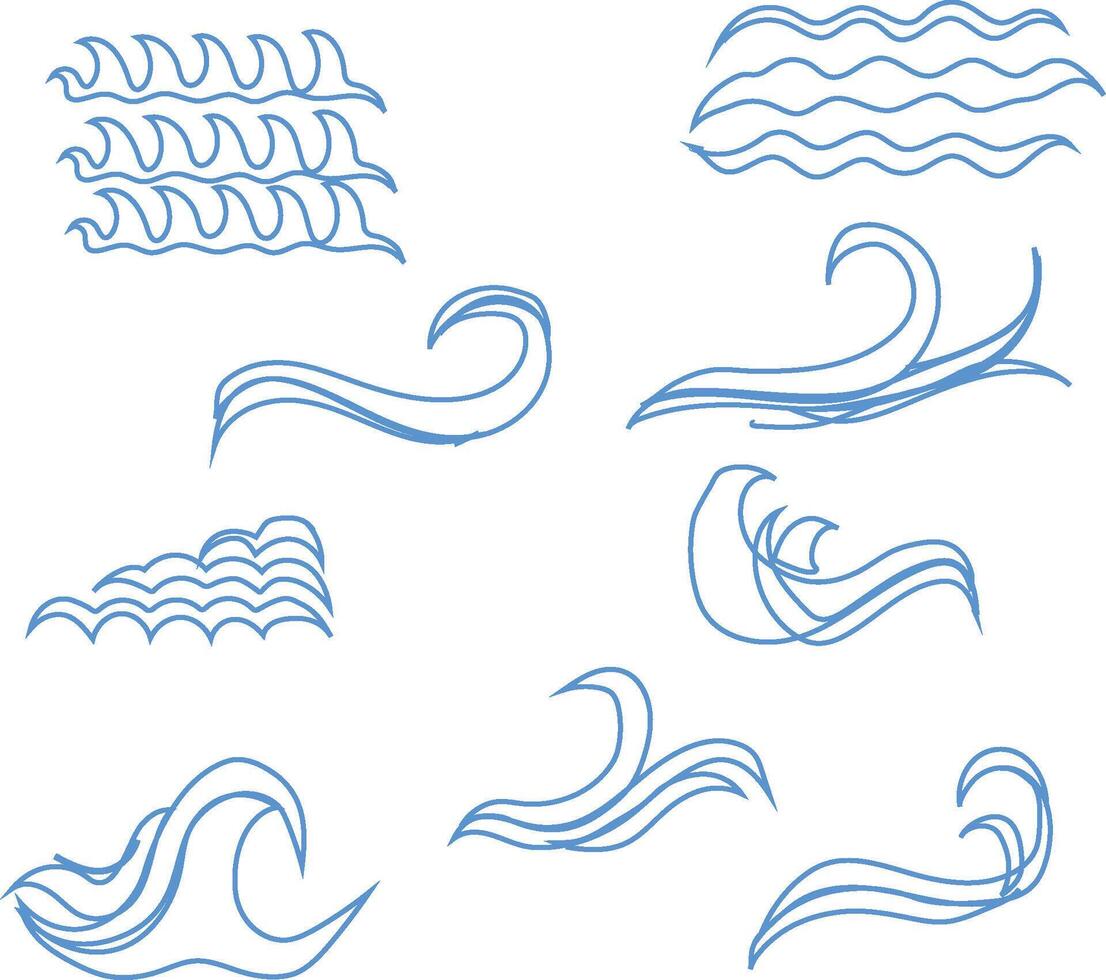 conjunto de ola olas vector