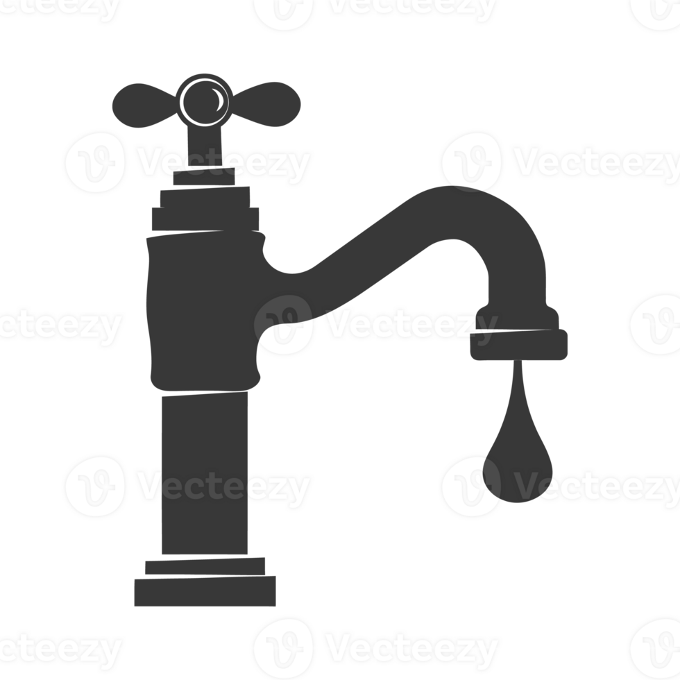AI generated Silhouette water faucet black color only png