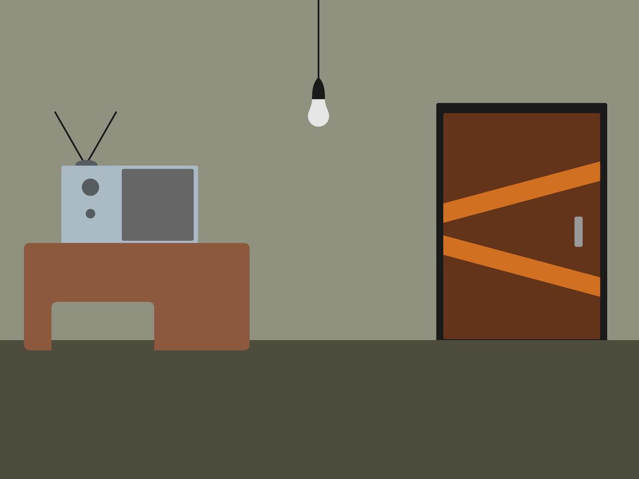 flat design horror room vector illustration