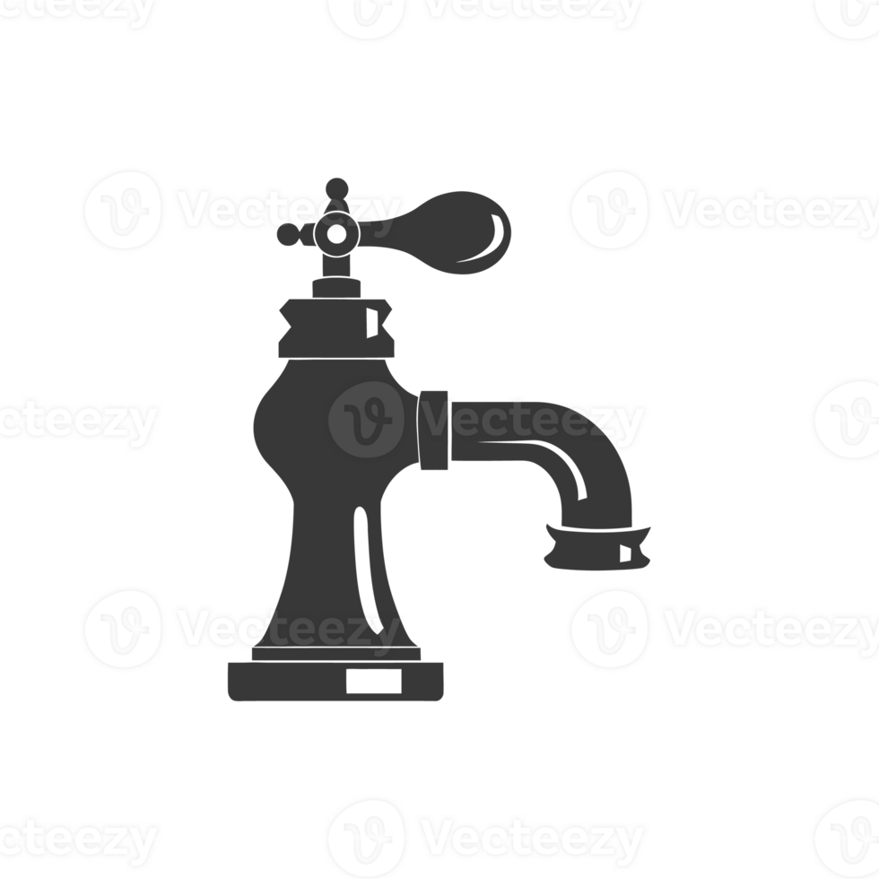 AI generated Silhouette water faucet black color only png